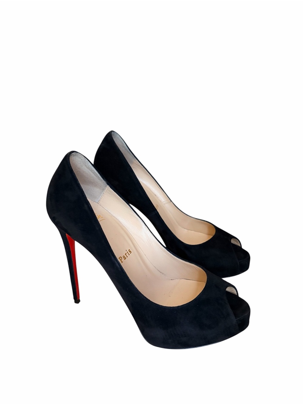 Christian Louboutin New Very Prive 120mm Veau Velours Suede heels RETAIL 895 - Picture 5 of 8